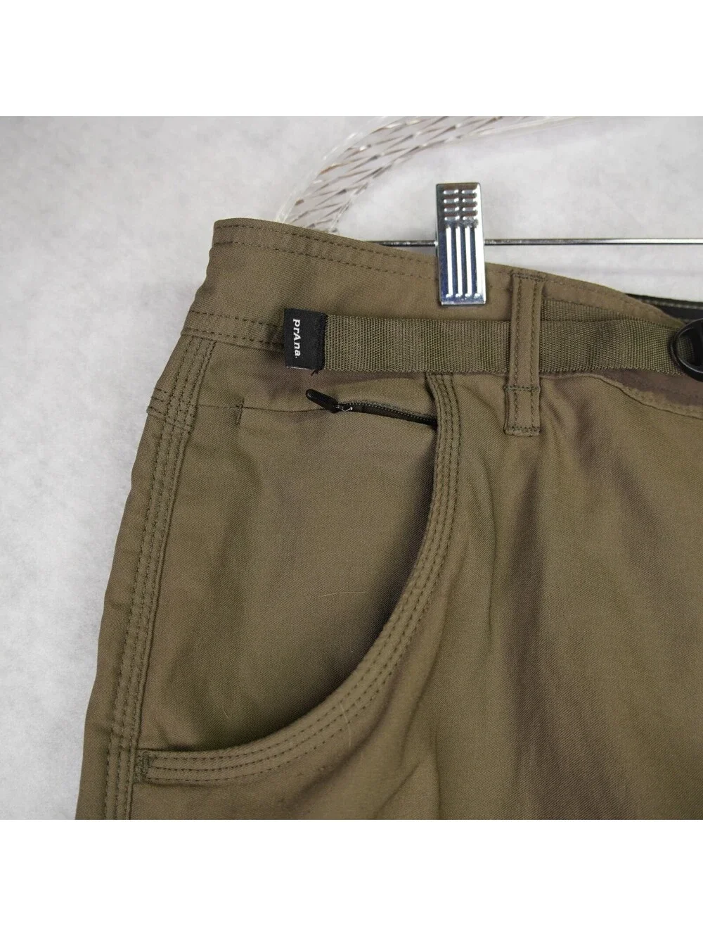 PrAna Mens Stretch Zion Relaxed Fit Cargo Belted Hiking Pants Size W36 x L32